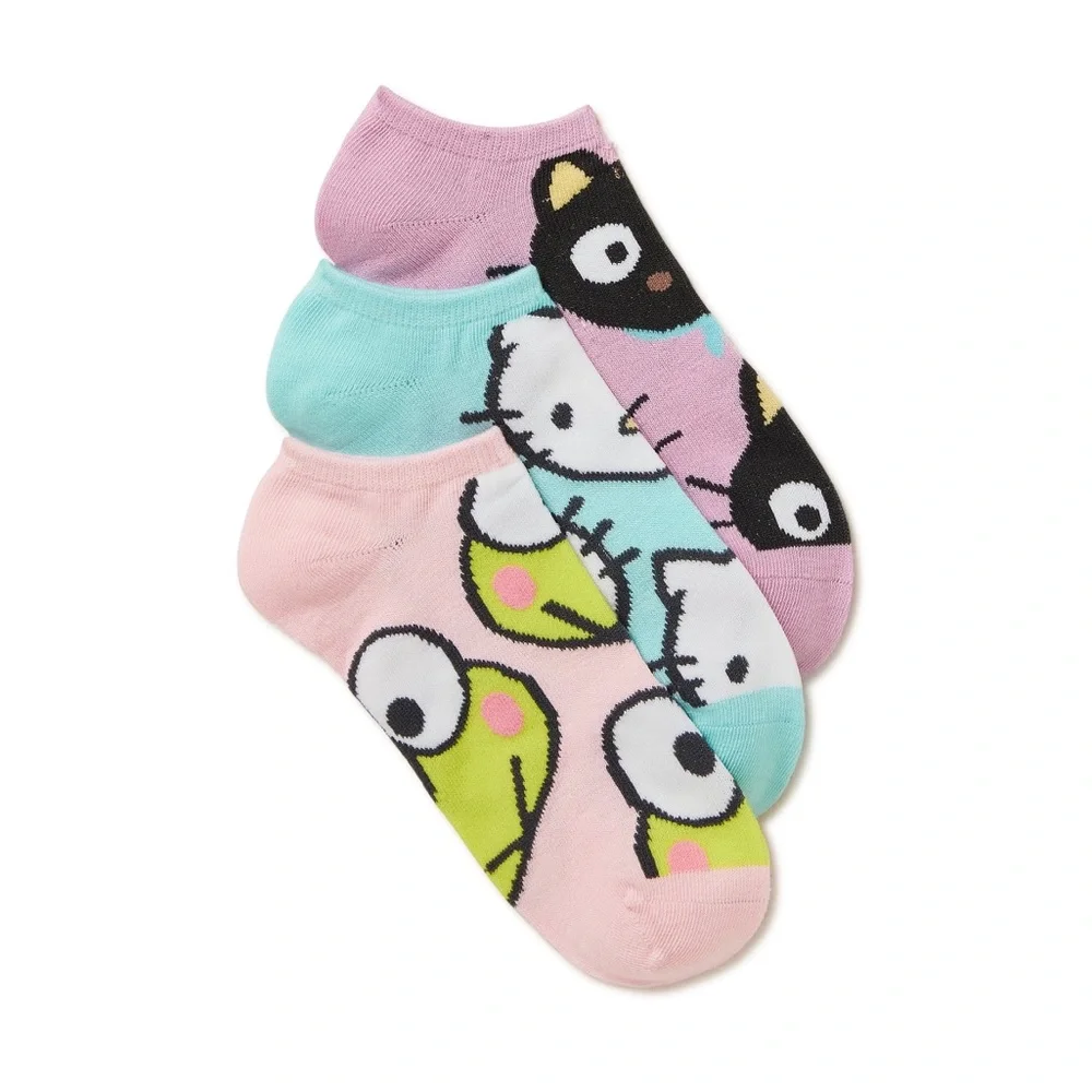 Hello Kitty, Keroppi, and Chocolat Socks 3-Pair NEW